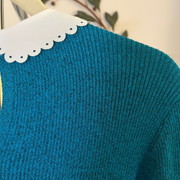 ELLE - Layered Tunic Metallic Sweater - Picture 7 of 9